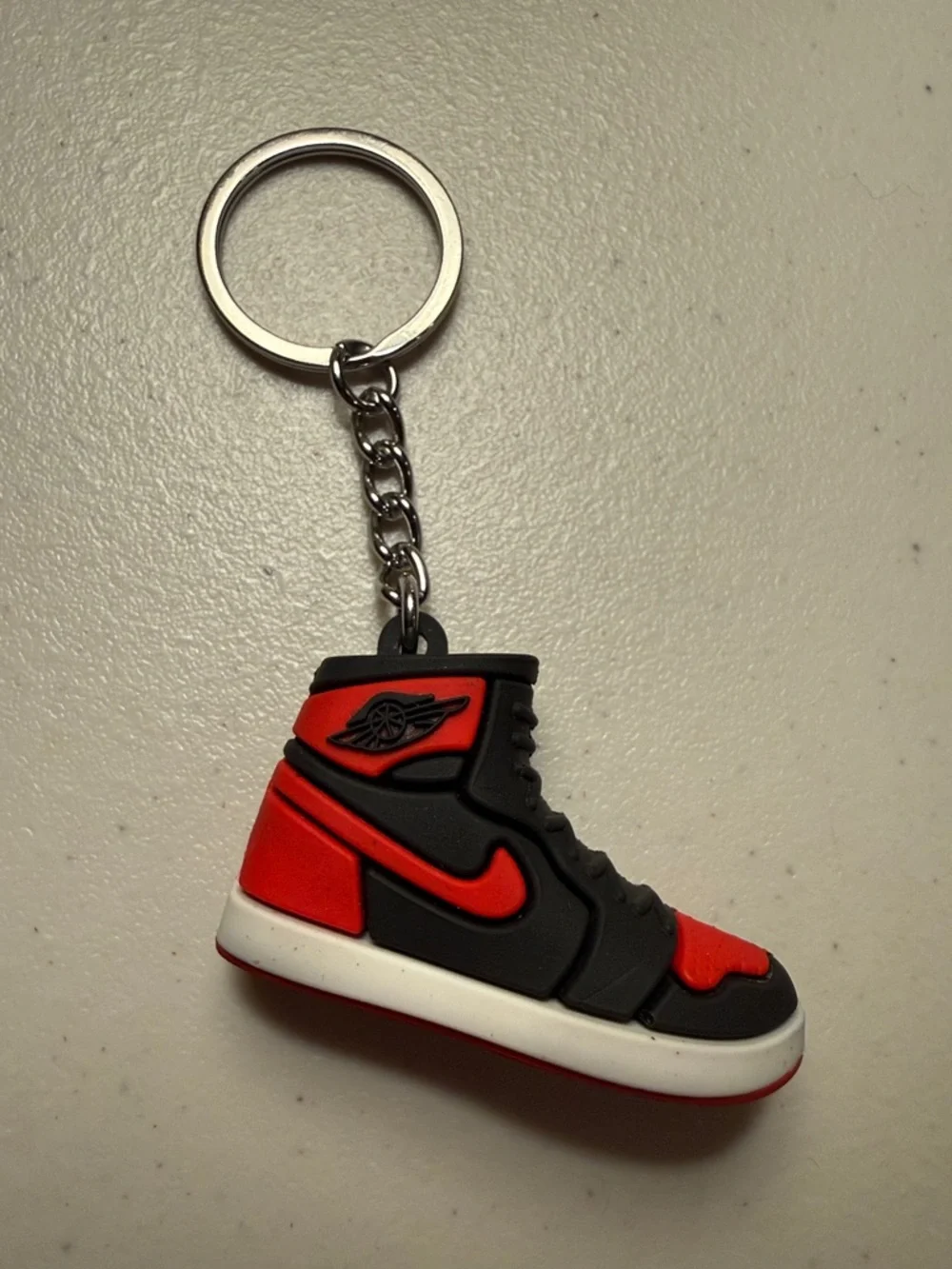 Nike Air Jordan 1 Style Keychain Shoe - Black & Red